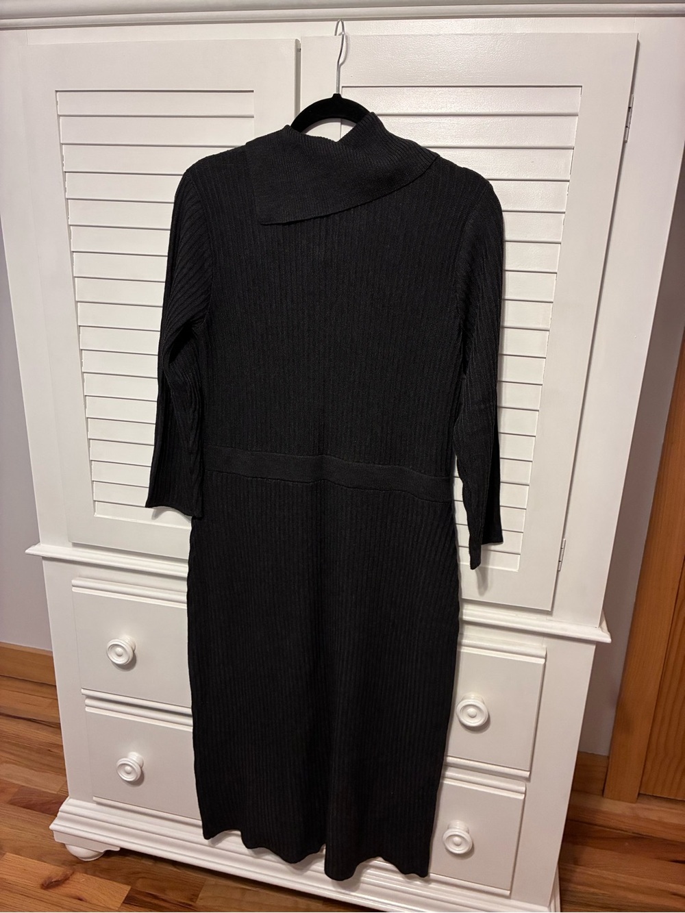 Button-Neck Ribbed Sweater Dress - Picture 3 of 3